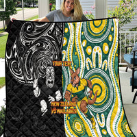 Custom Australia vs New Zealand Quilt Rugby Rivalry Two Nations One Battle LT9 Multicolor - Polynesian Pride