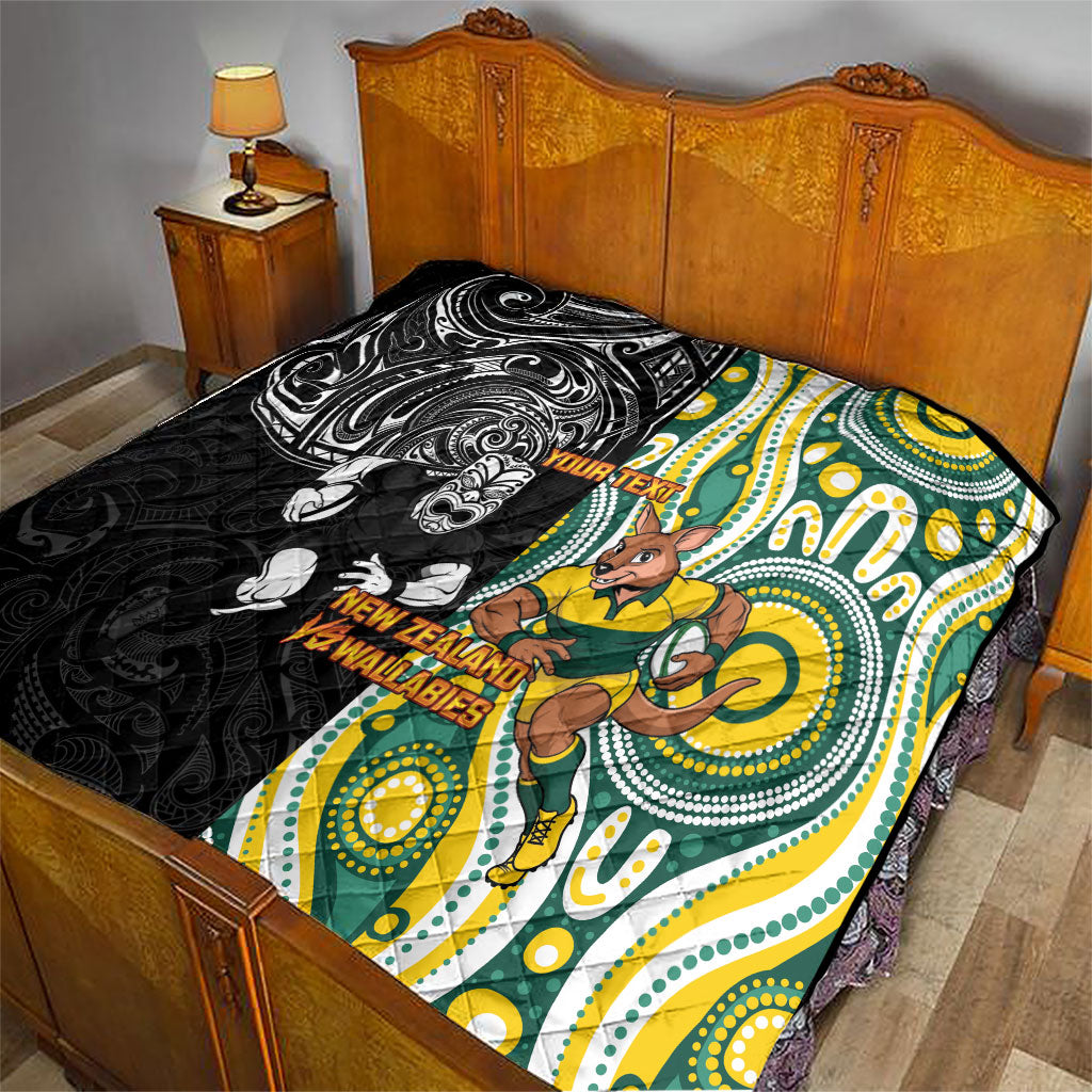 Custom Australia vs New Zealand Quilt Rugby Rivalry Two Nations One Battle LT9 - Polynesian Pride