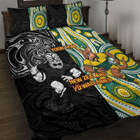 Custom Australia vs New Zealand Quilt Bed Set Rugby Rivalry Two Nations One Battle LT9 Multicolor - Polynesian Pride