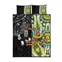 Custom Australia vs New Zealand Quilt Bed Set Rugby Rivalry Two Nations One Battle LT9 - Polynesian Pride