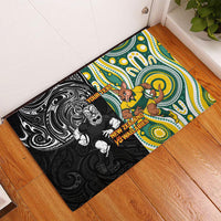 Custom Australia vs New Zealand Rubber Doormat Rugby Rivalry Two Nations One Battle LT9 - Polynesian Pride