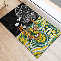 Custom Australia vs New Zealand Rubber Doormat Rugby Rivalry Two Nations One Battle LT9 - Polynesian Pride