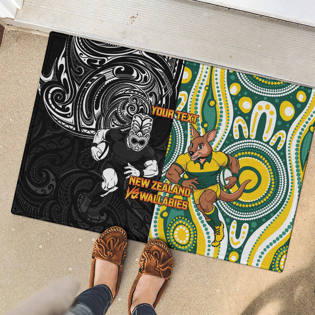 Custom Australia vs New Zealand Rubber Doormat Rugby Rivalry Two Nations One Battle LT9 - Polynesian Pride