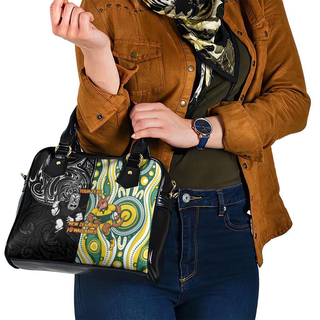 Custom Australia vs New Zealand Shoulder Handbag Rugby Rivalry Two Nations One Battle LT9 - Polynesian Pride