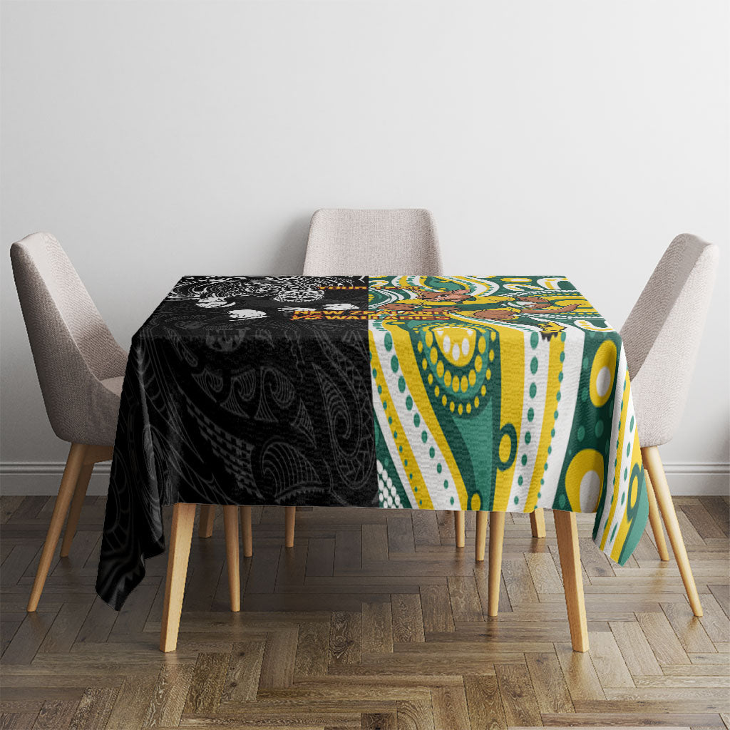 Custom Australia vs New Zealand Tablecloth Rugby Rivalry Two Nations One Battle