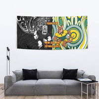 Custom Australia vs New Zealand Tapestry Rugby Rivalry Two Nations One Battle LT9 - Polynesian Pride