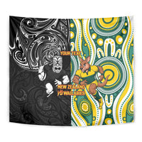 Custom Australia vs New Zealand Tapestry Rugby Rivalry Two Nations One Battle LT9 - Polynesian Pride