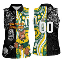 Custom Australia vs New Zealand Women Sleeveless Polo Shirt Rugby Rivalry Two Nations One Battle