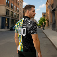Custom Australia vs New Zealand Zipper Polo Shirt Rugby Rivalry Two Nations One Battle