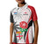 Custom Fiji England Rugby Kid Polo Shirt Tapa Pattern and Rose Flower World Cup 2023 LT9 Kid White - Polynesian Pride