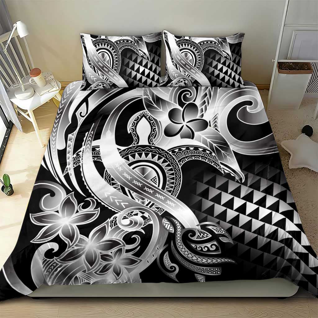 Aloha Black Tribal Honu Tattoo Bedding Set