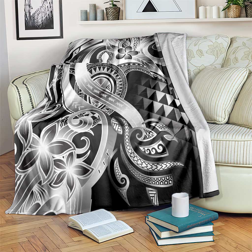 Aloha Black Tribal Honu Tattoo Blanket