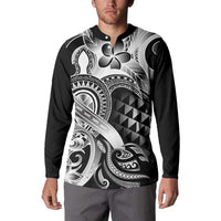 Aloha Black Tribal Honu Tattoo Button Sweatshirt