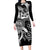 Aloha Black Tribal Honu Tattoo Family Matching Long Sleeve Bodycon Dress and Hawaiian Shirt