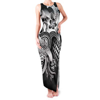 Aloha Black Tribal Honu Tattoo Family Matching Tank Maxi Dress and Hawaiian Shirt