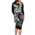 Aloha Black Tribal Honu Tattoo Long Sleeve Bodycon Dress