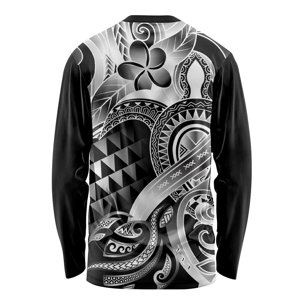 Aloha Black Tribal Honu Tattoo Long Sleeve Shirt