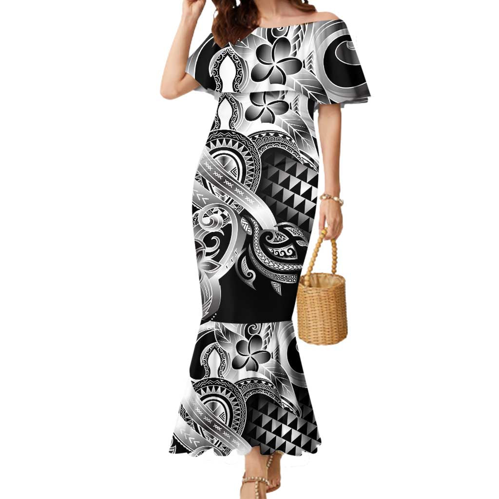 Aloha Black Tribal Honu Tattoo Mermaid Dress