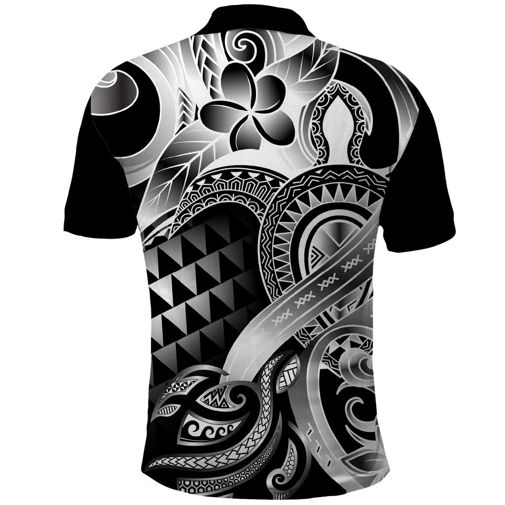 Aloha Black Tribal Honu Tattoo Polo Shirt