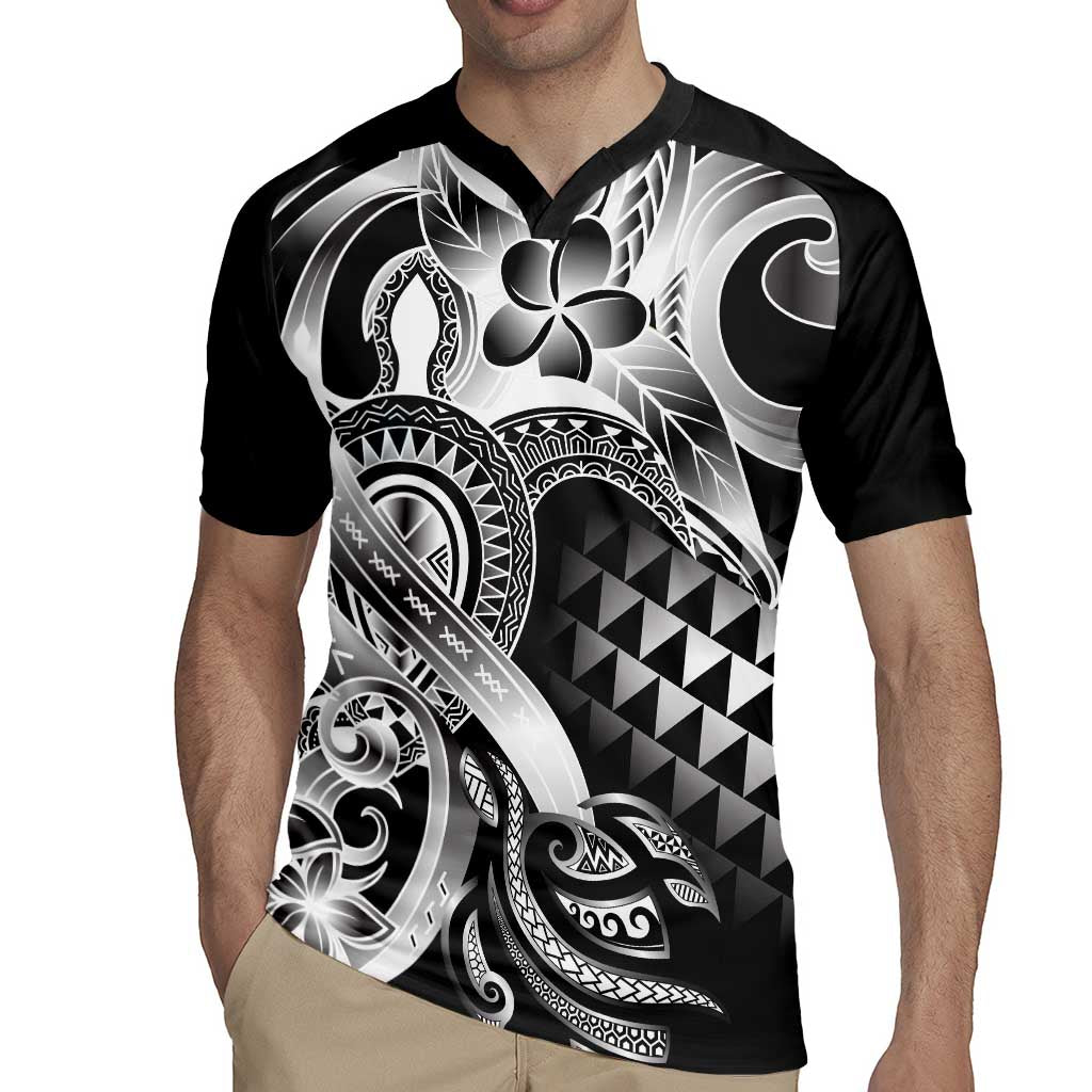 Aloha Black Tribal Honu Tattoo Rugby Jersey