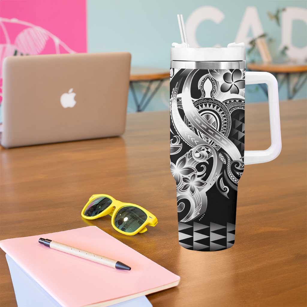 Aloha Black Tribal Honu Tattoo Tumbler With Handle