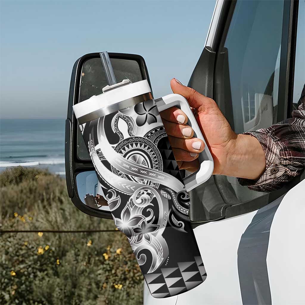 Aloha Black Tribal Honu Tattoo Tumbler With Handle