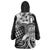 Aloha Black Tribal Honu Tattoo Wearable Blanket Hoodie