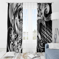Aloha Black Tribal Honu Tattoo Window Curtain