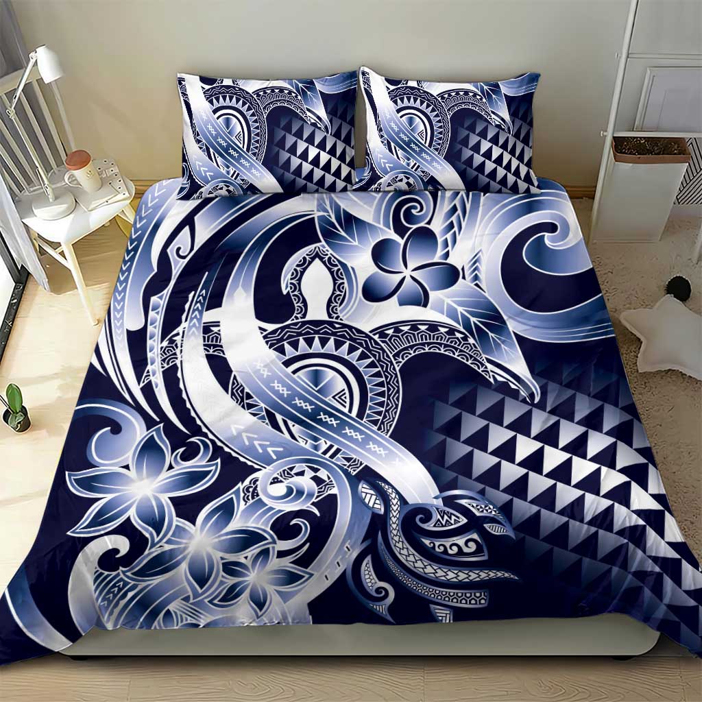 Aloha Blue Tribal Honu Tattoo Bedding Set
