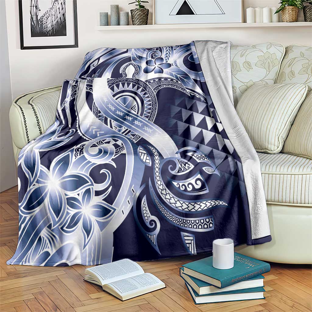 Aloha Blue Tribal Honu Tattoo Blanket