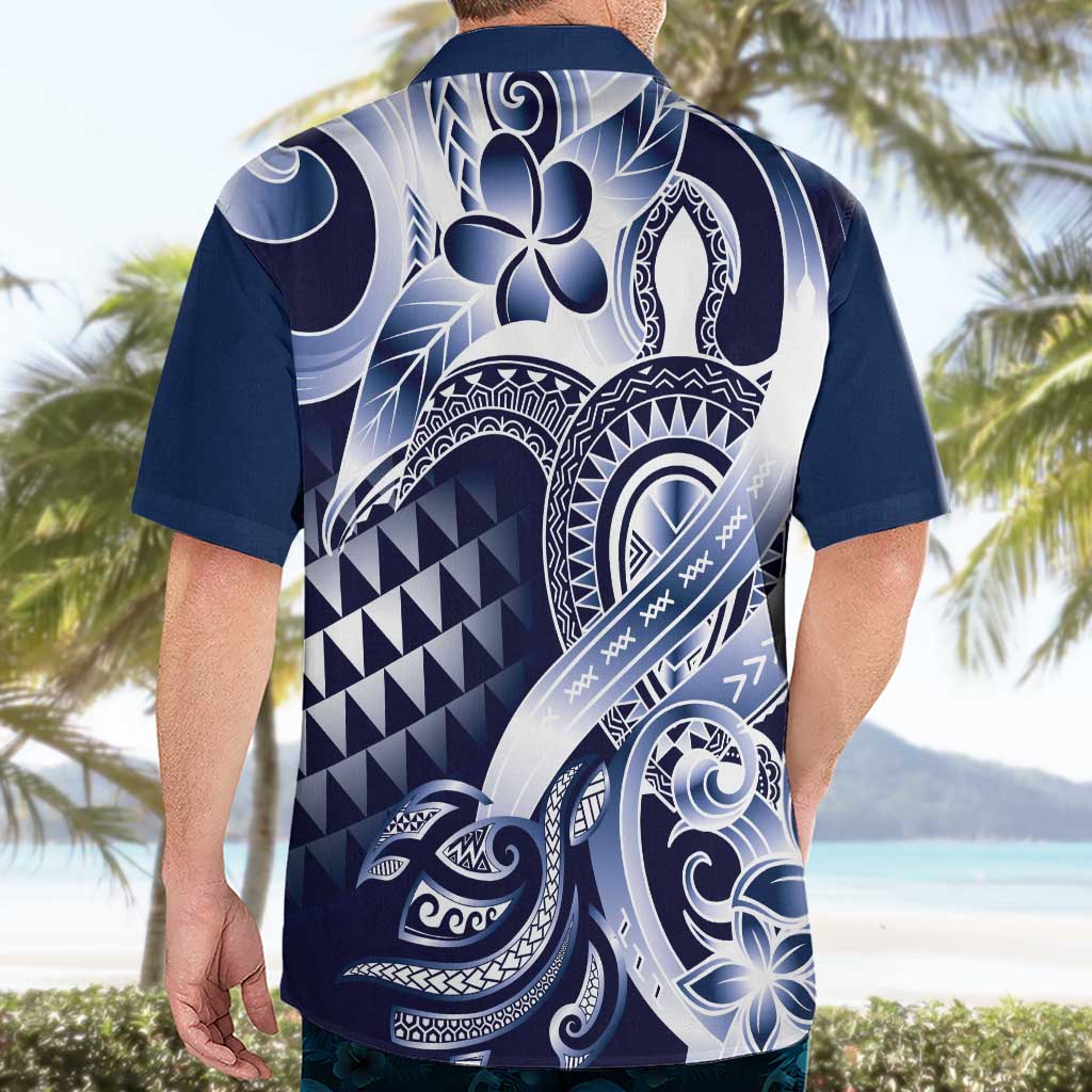 Aloha Blue Tribal Honu Tattoo Hawaiian Shirt