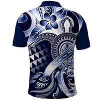 Aloha Blue Tribal Honu Tattoo Polo Shirt
