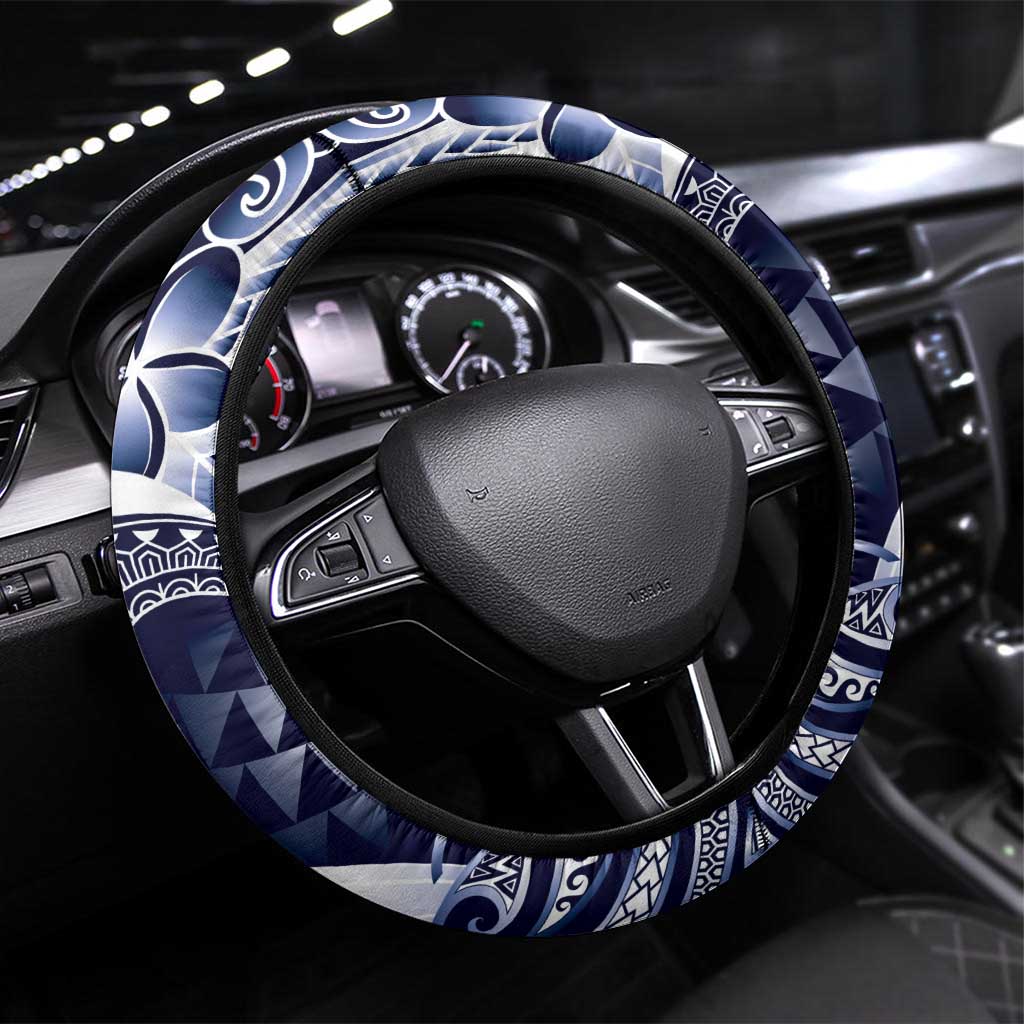 Aloha Blue Tribal Honu Tattoo Steering Wheel Cover