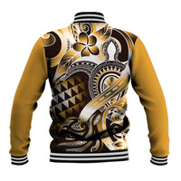 Aloha Gold Tribal Honu Tattoo Baseball Jacket
