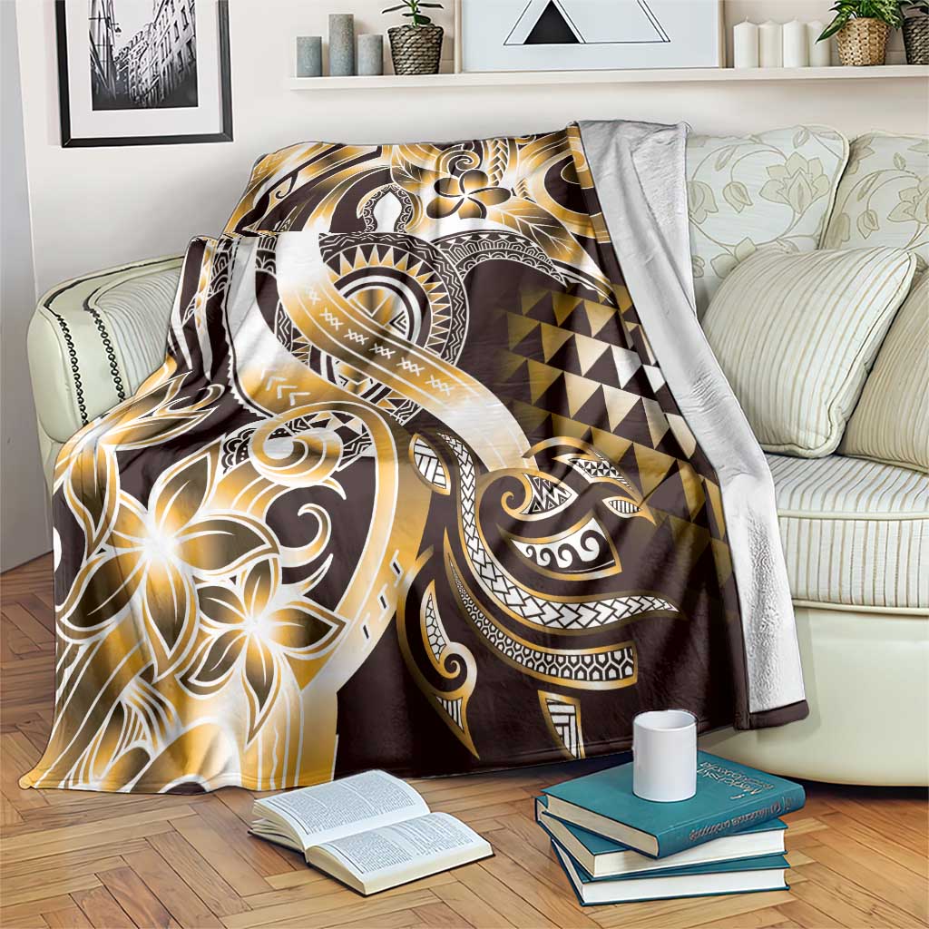 Aloha Gold Tribal Honu Tattoo Blanket