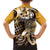 Aloha Gold Tribal Honu Tattoo Family Matching Long Sleeve Bodycon Dress and Hawaiian Shirt