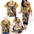 Aloha Gold Tribal Honu Tattoo Family Matching Off The Shoulder Long Sleeve Dress and Hawaiian Shirt