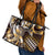 Aloha Gold Tribal Honu Tattoo Leather Tote Bag