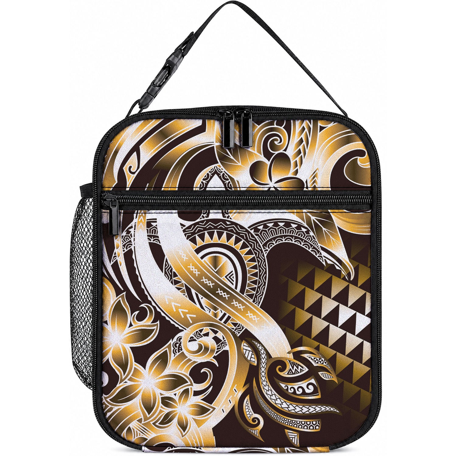 Aloha Gold Tribal Honu Tattoo Lunch Bag LT9 10.2 × 8.3 × 4.3 inch Gold - Polynesian Pride