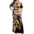 Aloha Gold Tribal Honu Tattoo Off Shoulder Maxi Dress