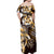 Aloha Gold Tribal Honu Tattoo Off Shoulder Maxi Dress