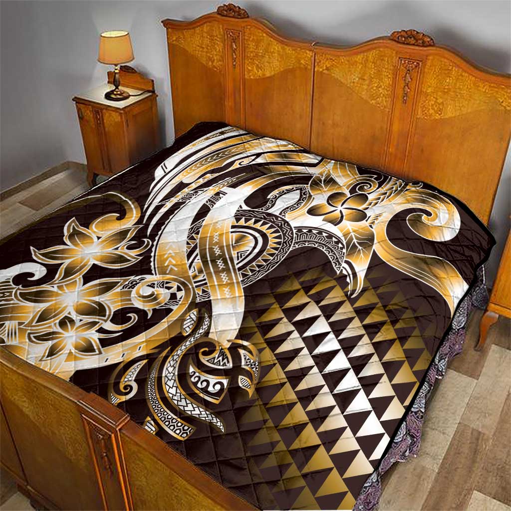 Aloha Gold Tribal Honu Tattoo Quilt