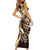 Aloha Gold Tribal Honu Tattoo Short Sleeve Bodycon Dress