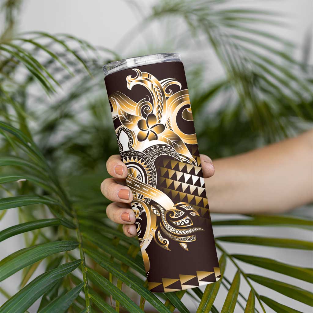 Aloha Gold Tribal Honu Tattoo Skinny Tumbler