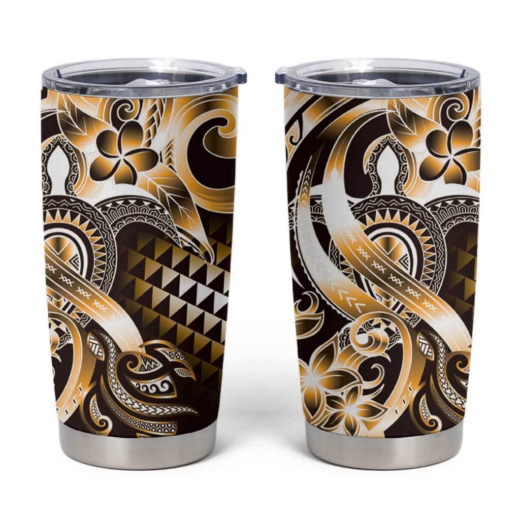 Aloha Gold Tribal Honu Tattoo Tumbler Cup