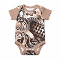 Aloha Mocha Mousse Tribal Honu Tattoo Baby Onesie LT9 Mocha Mousse - Polynesian Pride