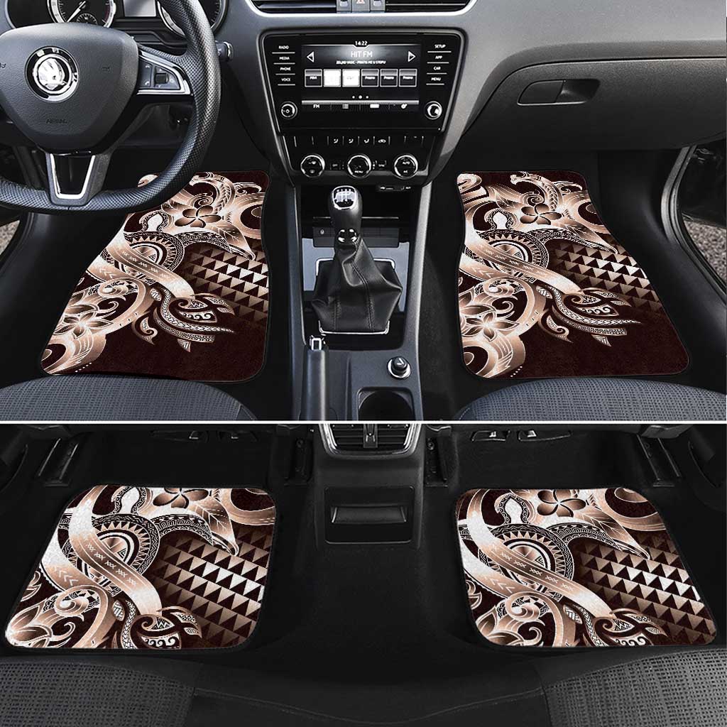 Aloha Mocha Mousse Tribal Honu Tattoo Car Mats