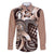 Aloha Mocha Mousse Tribal Honu Tattoo Family Matching Long Sleeve Bodycon Dress and Hawaiian Shirt