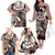 Aloha Mocha Mousse Tribal Honu Tattoo Family Matching Off The Shoulder Long Sleeve Dress and Hawaiian Shirt