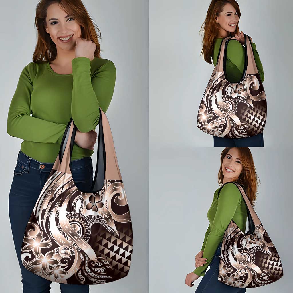 Aloha Mocha Mousse Tribal Honu Tattoo Grocery Bag